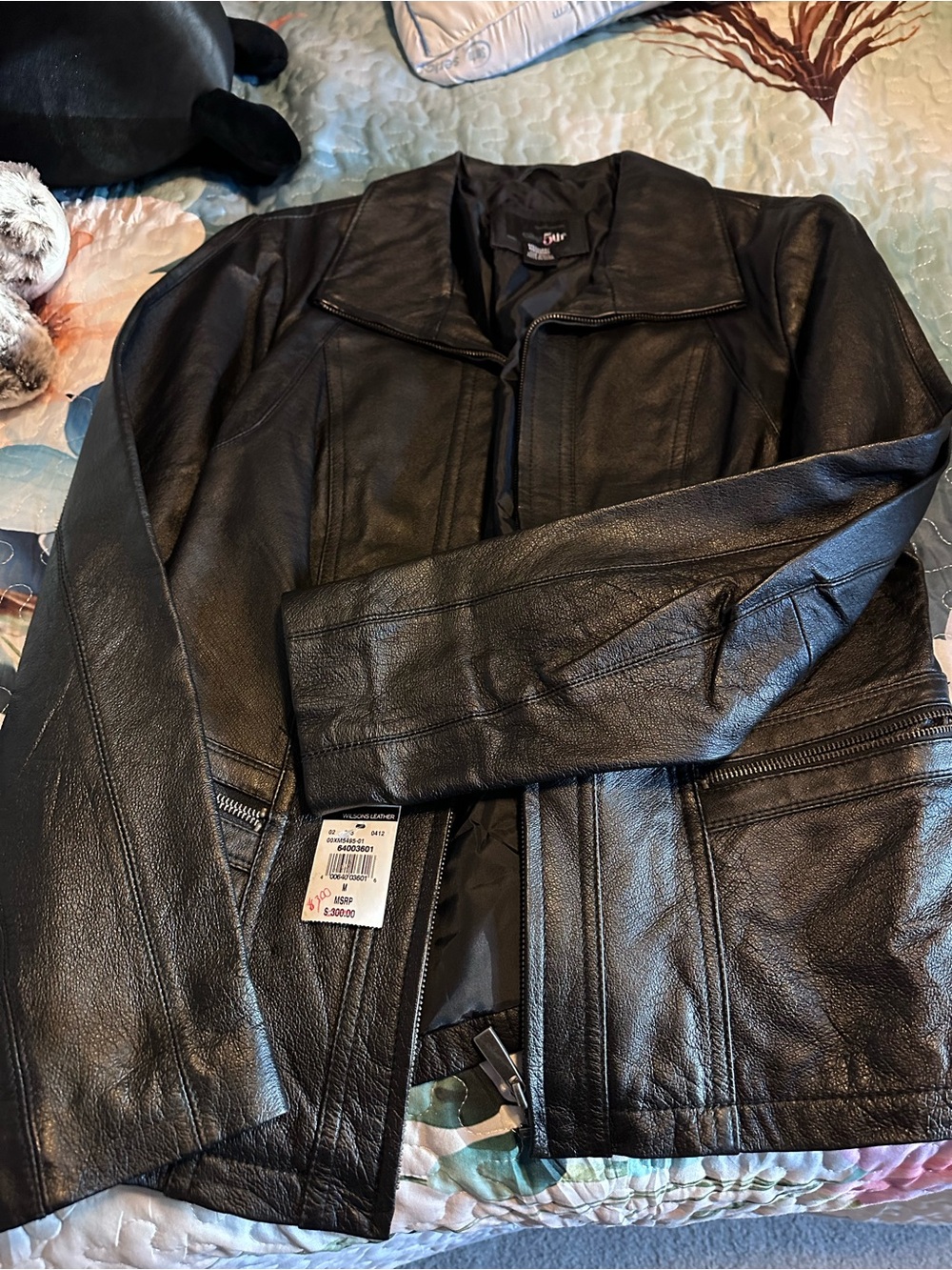 Wilsons Leather Black Women's Leather Zip Jacket